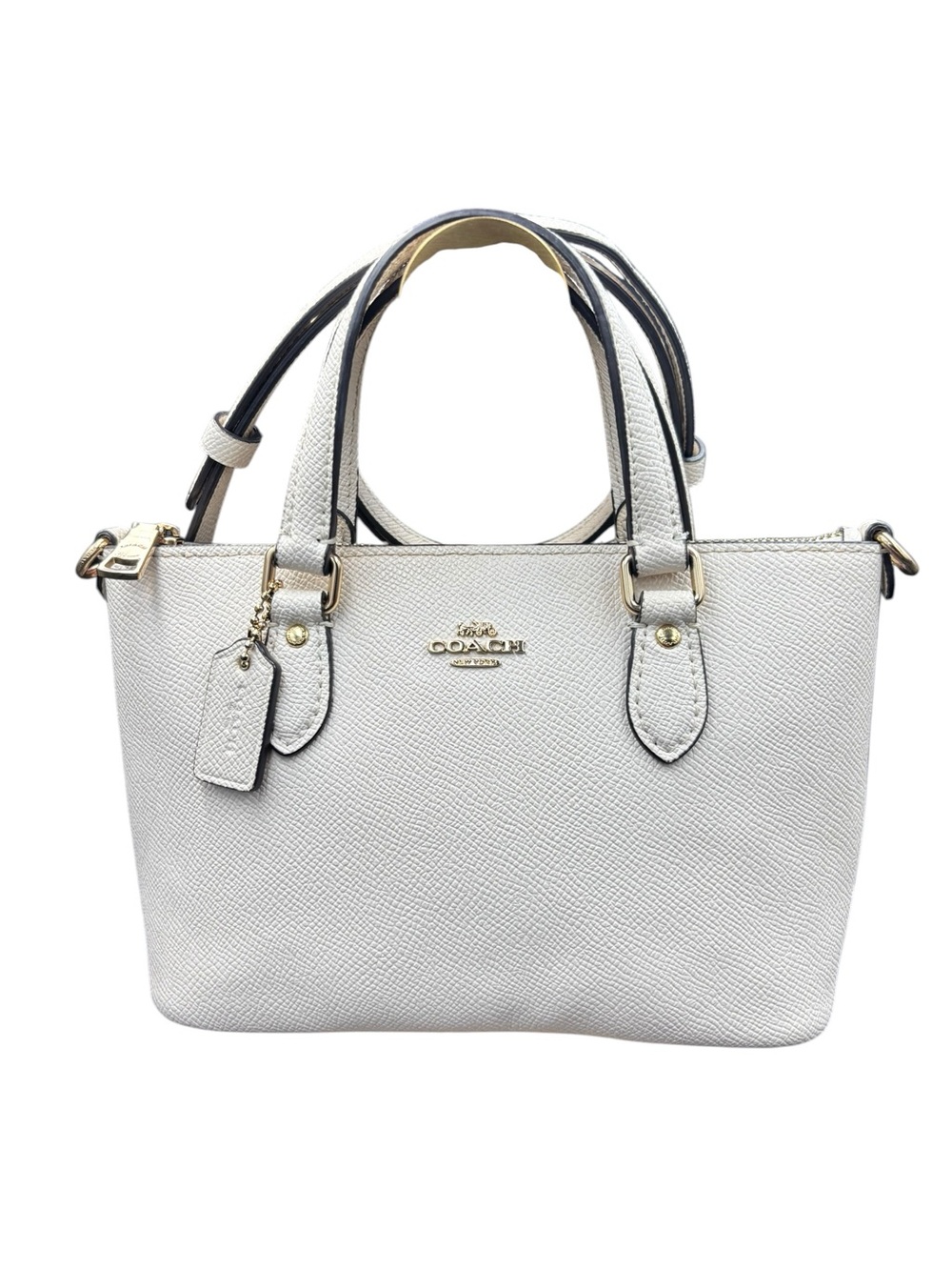 Coach Mini Gallery Crossbody CH198 Chalk Leather Gold Hardware Satchel